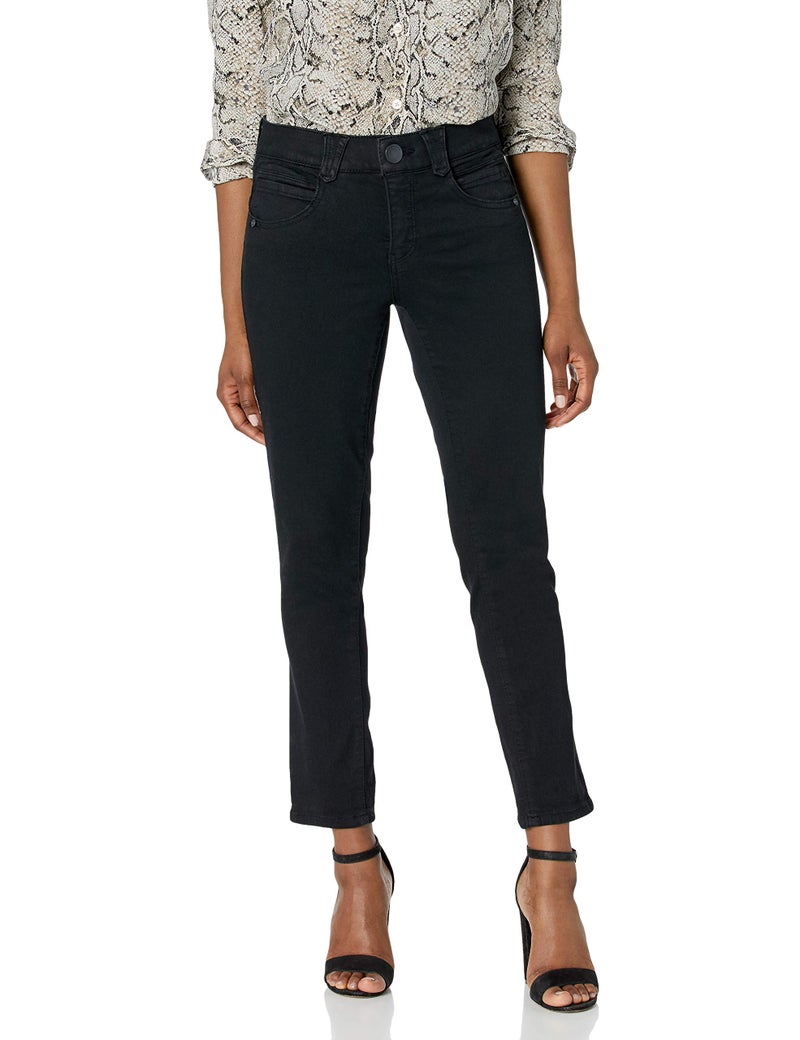 Democracy womens Petite "Ab"solution Crop Jeans, Black, 12 Petite US - Image 1
